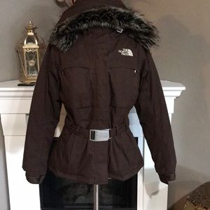 north face belted parka